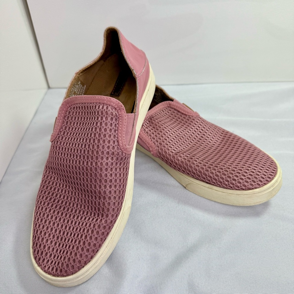 Olukai Pehuea Women's Slip-On Comfort Shoes Rose Pink Size 8 Mesh Beach Casual